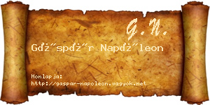 Gáspár Napóleon névjegykártya