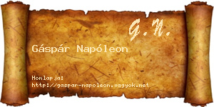 Gáspár Napóleon névjegykártya
